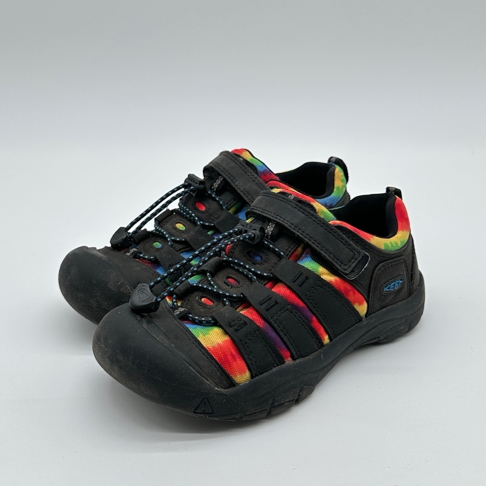 Keen Tie Dye Rainbow Newport‎ 1025503 Youth SZ 3 Black Bungee Outdoor Shoes